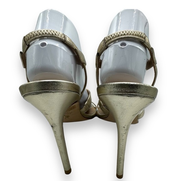 Stuart Weitzman Soiree 100 Strappy Slingback Heel Sandals, Platino, Size 9.5 - Picture 7 of 9